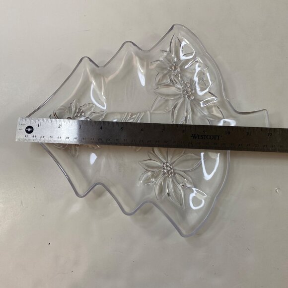 Set 2 Christmas Tree Shaped Plastic Serving Platters Green Clear - Picture 11 of 11